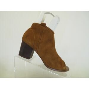 ALDO Womens Brown Suede Zip Open Toe Fashion Ankle Boots Booties Size 8.5 M